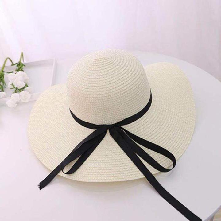Custom Name Floppy Hats with Black Ribbon Honeymoon Beach Hat Personalized Summer Party Wide Brim Sun Hat Bachelorette Gift