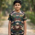 Camouflage Half-Sleeve Jersey T-Shirt – Breathable Comfort (Men & Kids).