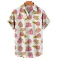 Ice Cream 3d Print Hawaiian Shirt Men's Clothing Tops Summer Casual Shirt For Men Fashion Men's Shirts Simple Lapel Shirts Man.