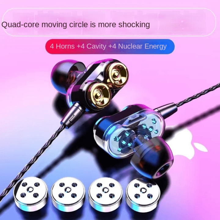 New Android Wired In-Ear Headset Dedicated Dual-Speaker Smartphone Headset Line Control Tuning