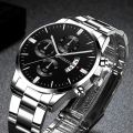 Fashion Mens Watches Luxury Silver Stainless Steel Quartz Wrist Watch Man Business Watch for Men Clock Relogio Masculino. 