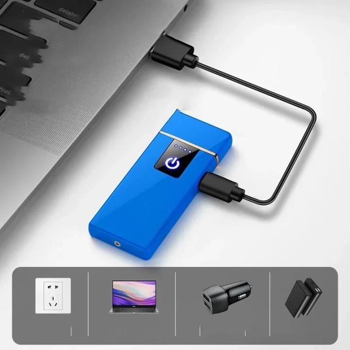 2024%20Windproof%20USB%20Rechargeable%20Touch%20Sensor%20Electric%20Lighter%20Type-C%20Cigarette%20Lighter%20Men%20Gadgets%20Gift%20Smoking%20Accessories%20-%20Image%204