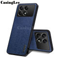 For Xiaomi Poco X6 case Wood Texture Canvas Hrad Shockproof Back Cover For Xiaomi Poco X6 Pro Back cover Phone Cases.