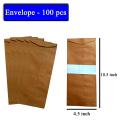 Premium Quality Paper Envelope Khaki Kham চিঠি খাম 10.5 x 4.5  Inches  (100 Pcs). 