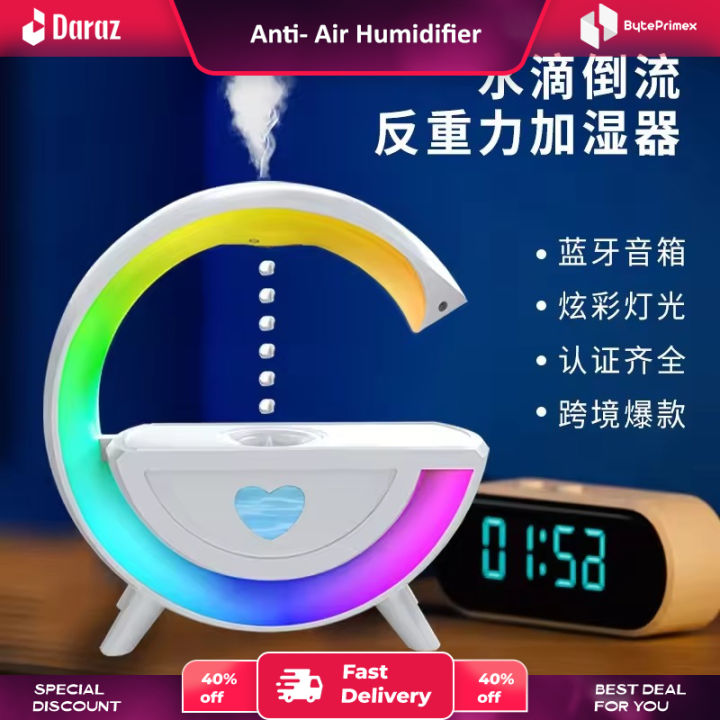 Anti- Air Humidifier 350ml with Bluetooth 5.0 Speaker RGB for Home Office Humidifier Small Humidifier for Indoor Bedroom Living Room Desk Office Bluetooth Speaker
