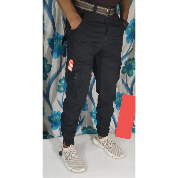 6 Pocket Black Mobile Pant For Men's
