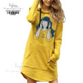 Hoodies Women Sweatshirt Dress Solid Autumn Winter Warm Loose Oversized Hoodie Female Pullover Long Length. 