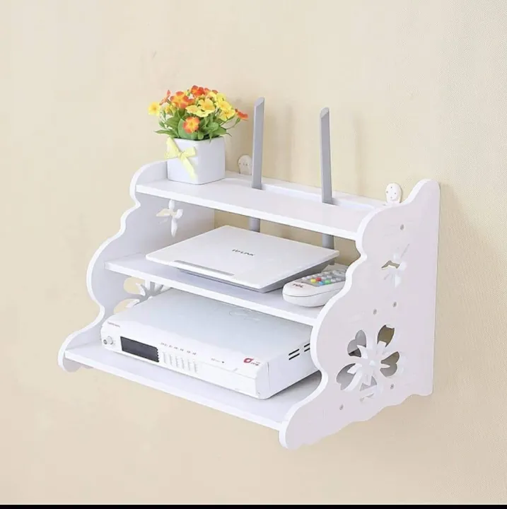 3 Layers WiFi Router Stand Storage Wall Floating Shelves (3 layer ...
