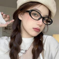 Y2K Retro Oval Frame Anti-Blue Light Glasses Sweet Cool Girls Black Glasses Vintage Simple Women Eye Protection Spectacles Runrui. 