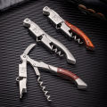 Screw Opener Cutter Caps Remover Portable Tool Bar Table Key Bottle Opener Wood Handle Corkscrew Professional Tools. 