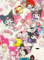 100Pcs Sanrio Kuromi Melody Cinnamoroll PET Transparent Waterproof Stickers Cartoon DIY Stationery Hand Ledger Sticker Gift. 