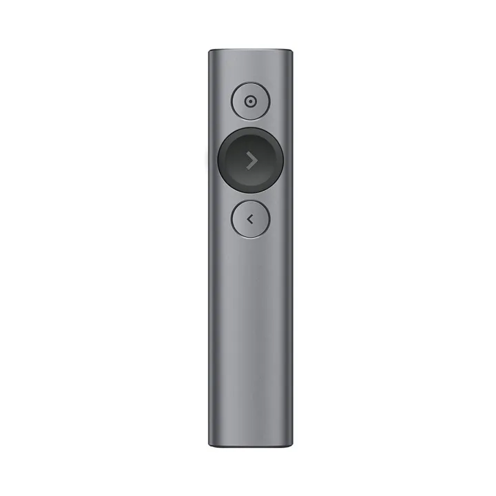 Logitech Spotlight Wireless Presentation Remote, 2.4 GHz and Bluetooth, USB-Receiver, Digital Laser Pointer, 30-Meter Operating Range, Dual Connectivity, Timer, PC/Mac/Android/iOS - Slate