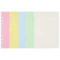 A5 Colorful 6-Hole Punched Ruled Refills Inserts for Organizer Binder, 5-Color Loose Leaf Planner Filler Paper,50 Sheets. 