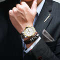 SENO Men's Ultra Thin Business Fashion Non Mechanical Dual Calendar Metal Band Quartz Watch. 