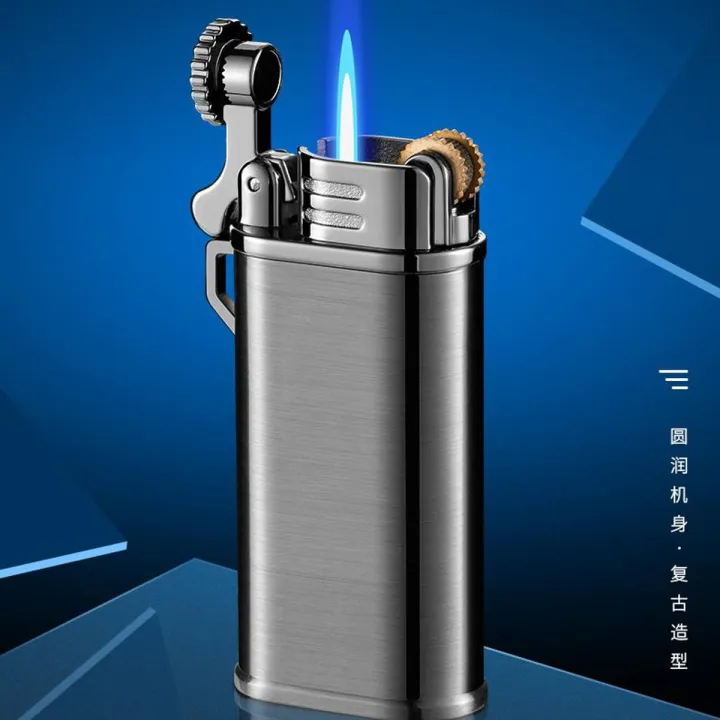 Simple%20and%20Stylish%20Clamshell%20Grinding%20Wheel%20Single%20Straight%20Lighter%20Metal%20Straight%20Blue%20Flame%20Creative%20Gift%20Gadgets%20for%20Men%20-%20Image%202