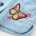 2023 Hot Summer Casual 2 3 4 6 8 10 12Years Children Embroidery Flower Cotton Pocket Denim Blue Shorts For Small Baby Kids Girls.