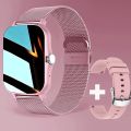 Pink Color Smart Watch Women Ladies Smartwatch Silicone Stainless Steel SmartClock For Android IOS Female Fitness Tracker. 