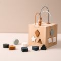 Montessori Toys Baby Matching Education Toys Shape Cognitive Wooden Box Toy Silicone Geometric Shape Blocks Puzzle Stacking Game.