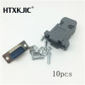 10Set RS232 serial port connector DB9 Male socket Plug connector 9 Pin copper RS232 COM adapter with Plastic Case DIY.