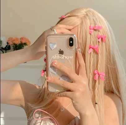 8pcs Fashion Girls Small Butterfly Pink Ribbon Hair Clip for Hair Styling Accessories