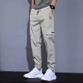 Lightweight Material Cargo Pants Multi Pockets Stretchable Waist Men's Trousers Soft Fabric Wear-resistant Jogger Pants for Spring Wear Summer Clothing Outdoor Activities Use Urban Style.