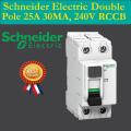 Schneider Double Pole Rccb Residual Current Circuit Breaker 25A 30MA, 240V Original.