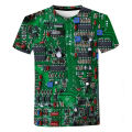 3D Printed Circuit Board Graphic T Shirt for Men Summer Casual T-shirt Casual Electronic Chip Creative Tee Shirts Women Gym Tops.