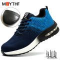 【selevn roind】 Fashion Safety Shoes Men Boots Steel Toe Shoes Men Puncture-Proof Work Sneakers Male Shoes Work Boots Indestructible Footwear.