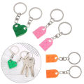 2pcs Brick Matching Heart Key Chain Set for Couples Lovers Best Friends Colorful Key Ring Valentine's Day Gift. 