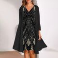 C Womens Deep V Neck Printed Bandage Party Wear Dresses Womens Fashion Casual Summer Maxi Shirt Dresses Summer Dresses.