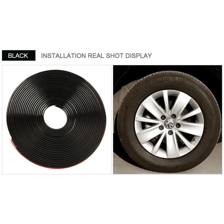 SL 8M Car Wheel Rim Protector Decor Strip Rubber Tire Guard Line Rimblades Car Styling Moulding Trim Wheel Decoration Accessories