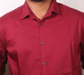 Maroon Long Sleeve Stretchable Casual Shirt for Men.