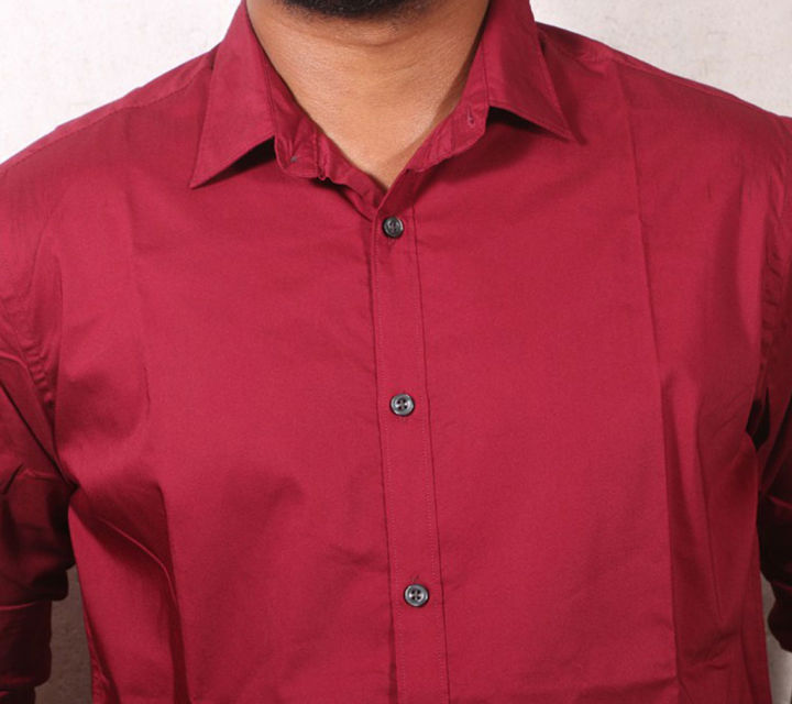 Maroon%20Long%20Sleeve%20Stretchable%20Casual%20Shirt%20for%20Men%20-%20Image%205