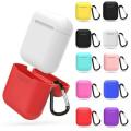 Apple Airpod Silicone Soft Case (Only Case) for airpods 1/2 Carrying Case Shockproof Earphone Protective Cover Waterproof Skin Sleeve Pouch Box for apple air pod/ buds. 