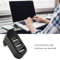 USB 2.0 Extension Hub Mini Portable 3-port Splitter USB Devices Accessories High-speed Data Transmission Digital Cable(White).