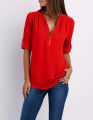 Women Tops Plus Size V-neck Long Sleeve Chiffon Elegant Design Women Blouse Lady Shirt Blouse For Women. 