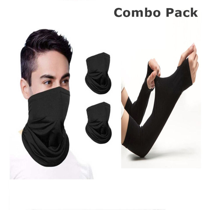 Fashionable%20Black%20Solid%20Bandana%20&%20Hand%20Gloves%20For%20Man%20-%20Image%202