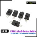 5-PCS 18*12mm KAN-28 Flashlight Switches SMD Type Small Self Locking Patch Type Push Button Switch 1.5A 250VAC. 
