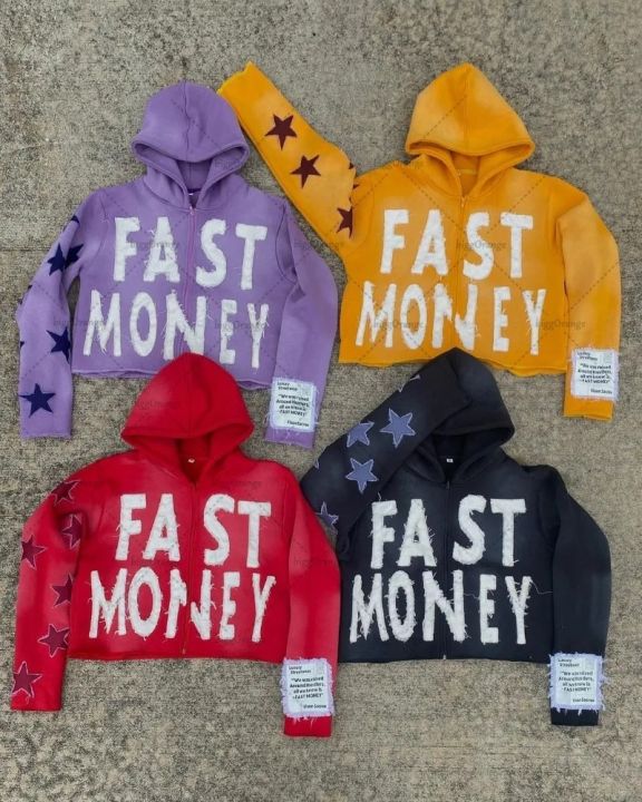 Y2k New Trendy Brand Fashion Letter Embroidered Jacket Men Retro Casual Loose Oversized Sweatshirt Street Hip-hop Zipper Hoodie