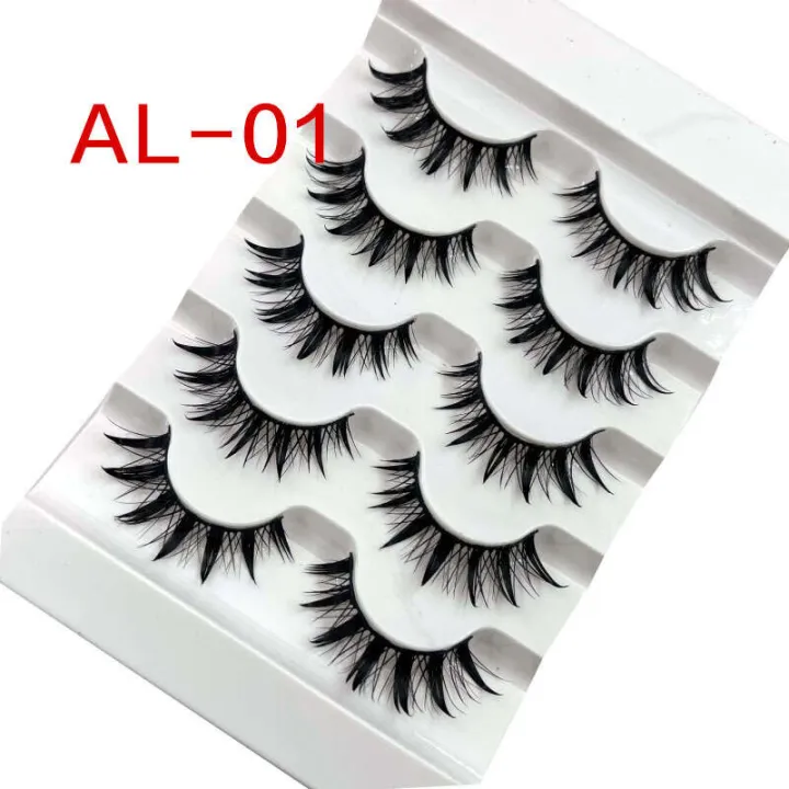 Wet%20Comic%20Barbie%20Sharp%20Thai%20Makeup%20Thick%205%20Pairs%20of%20Fake%20Eyelashes,%20Natural%20Slim,%20Simulated%20Curling,%20Hard%20Stem%20Eyelashes%20-%20Image%202