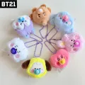 BT21 Kawaii Popular Anime Cooky TATA Koya RJ Shooky Mang Chimmy Mini Plush Keychain Pendant Baby Pacifier Plush Doll Bag Pendant Ornament Gift.