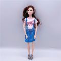 【The road to happiness Store】5-person Family Doll Set Mom / / Baby / Kelly / Cart Girl Toy Fashion Pregnant Women Doll Child Toy Birthday Gift D. 