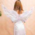 Feather Fairy Wing Adult Props for Masquerade Performance Halloween Decoration , White. 