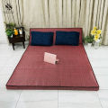 Relax Floor Mattress - Ruby Red Block Pattern Double Sleeping Mattress. 