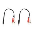 2Pcs 3.5mm Stereo Adapter Headphone Jack to 2 RCA Jack Adapter Audio Cable, 3.5mm Male to 2X RCA Female. 