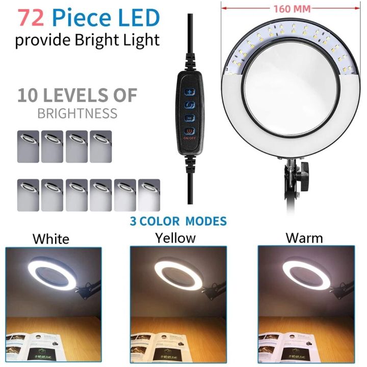 72%20LED%2010X%20NEW%20Illuminated%20Magnifier%20USB%203%20Colors%20LED%20Magnifying%20Glass%20for%20Soldering%20Iron%20Repair/Table%20Lamp/Skincare%20Beauty%20Tool%20-%20Image%204