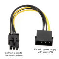 Video 6 Pin To 4 Pin Male Power Supply Cable 18awg 6 Pin To 4 Pin Extension Conversion -E Adapter Cable 15cm. 