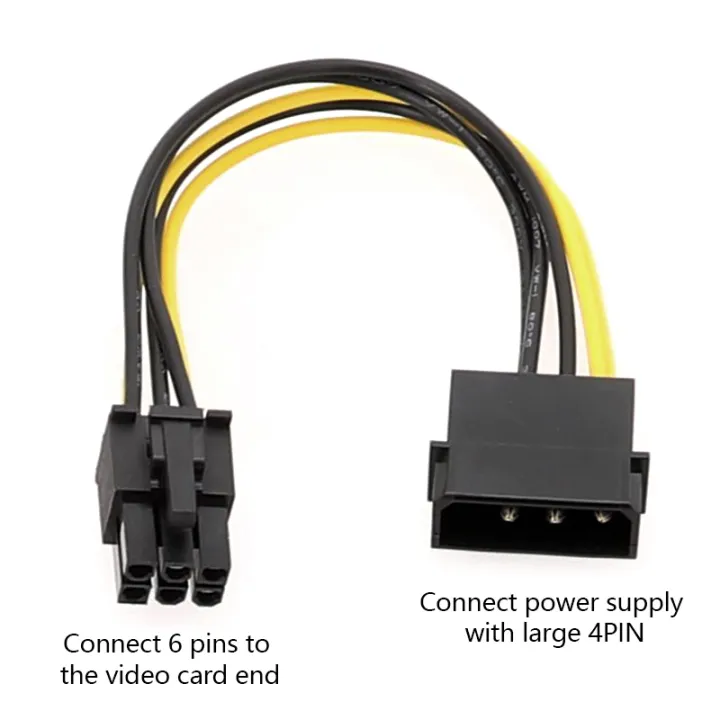 Video%206%20Pin%20To%204%20Pin%20Male%20Power%20Supply%20Cable%2018awg%206%20Pin%20To%204%20Pin%20Extension%20Conversion%20-E%20Adapter%20Cable%2015cm%20-%20Image%202