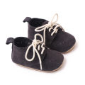 Yfashion 1 Pair Baby Girls Boys Toddler Shoes Non-slip Wear-resistant Soft Sole Lace Up Solid Color Sneakers. 