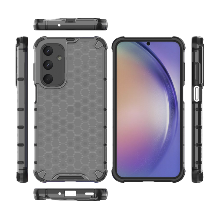 Case%20For%20Samsung%20Galaxy%20M35%205G%20Transparent%20Honeycomb%20,%20%5BAnti-Scratch%20Hard%20PC%20Back%20Back%20+%20Soft%20TPU%20Bumper%5D%20%20Shockproof%20Cover%20Samsung%20Galaxy%20M35%205G%20-%20Image%204
